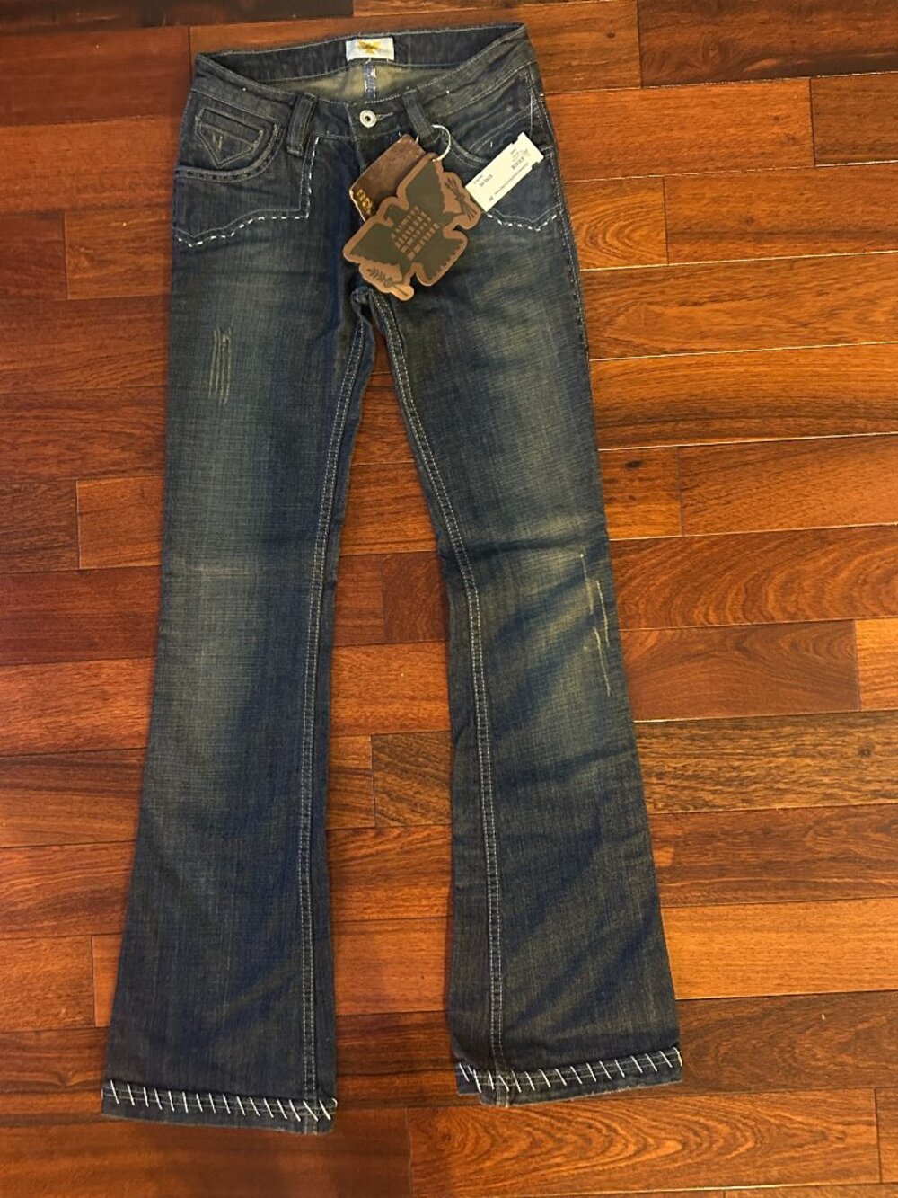Antik Denim Jeans Womens 25 NWT Y2K Low Rise Flare Embroidered Made USA WSD2020